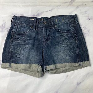 Madewell Cuffed Midi Jeans Shorts Womens Size 26 Dark Wash K17